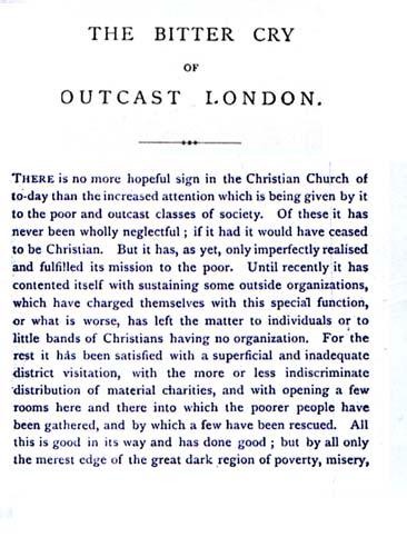 The Bitter Cry of Outcast London (1883)