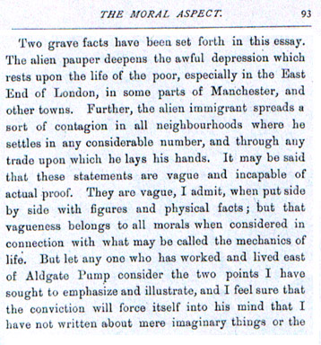 ‘The Moral Aspect’ in The Destitute Alien in Britain (1892)