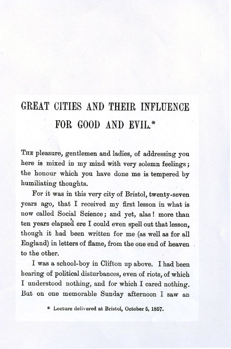 Great Cities and their Influence for Good and Evil