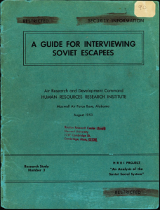 Guide for Interviewing Soviet Escapees