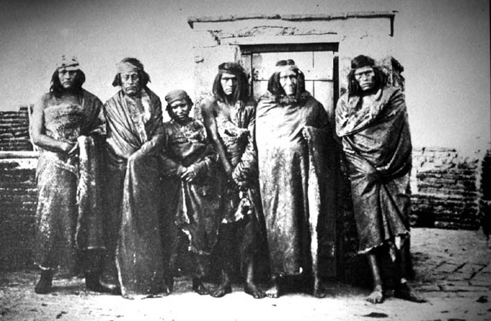 A group of Tehuelche Indians photographed in 1865 by Panunzi, Benito  Museo Nacional de Bellas Artes, Buenos Aires